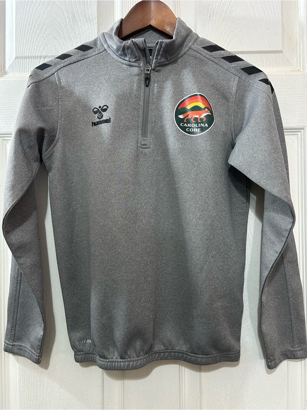 Hummel Carolina Core FC Quarter Zip Pullover Youth Boys Size YM 12 Gray